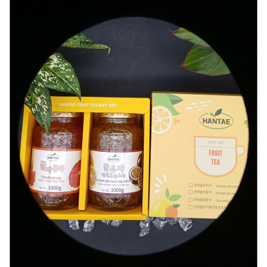 NEW! SET QUÀ TẶNG TRÀ BƯỞI + TRÀ CHANH DÂY MẬT ONG HANTAE sang xịn mịn, ĐẶC BIỆT!!!!