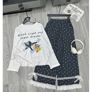 Set mèo tom quần chấm bi