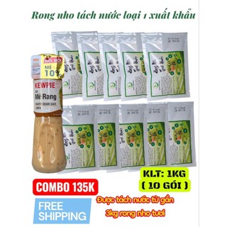 10 gói ( 1kg ) rong nho tách nước AGS Việt Nam - tặng 1 chai sốt - Tiêu chuẩn