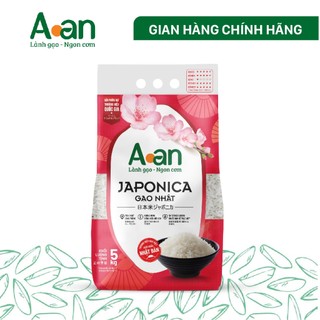 Gạo Japonica Aan túi 5kg - bao bì mới - Chính hãng Gạo sạch Aan