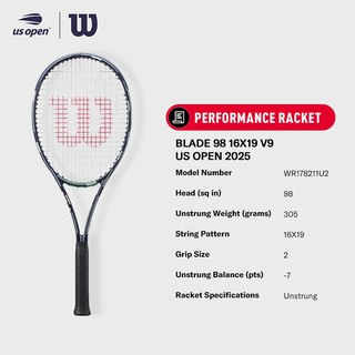 Wilson Blade 98 V9 US Open 2025 Vợt Tennis WR178211U