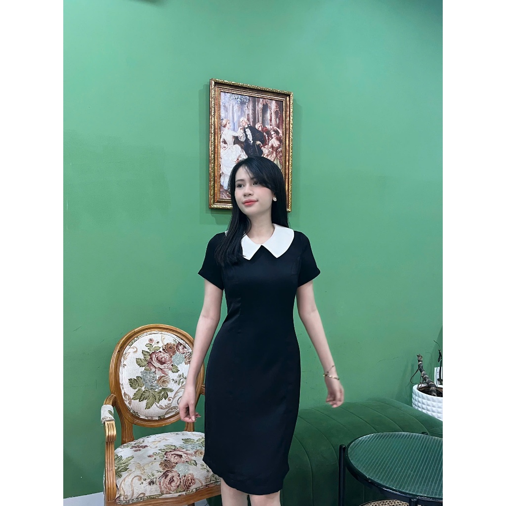 LUMI - Đầm sơ mi công sở nữ thiết kế cổ bèo, form suông dáng ngắn, thanh lịch phù hợp đi làm đi chơi