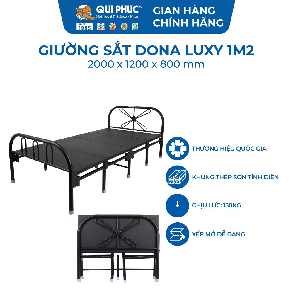 [FREESHIP] Giường gấp gọn Dona Luxy QUI PHÚC xếp mở dễ dàng, tiện lợi, có nệm, nằm thoải mái, êm ái, thư giãn
