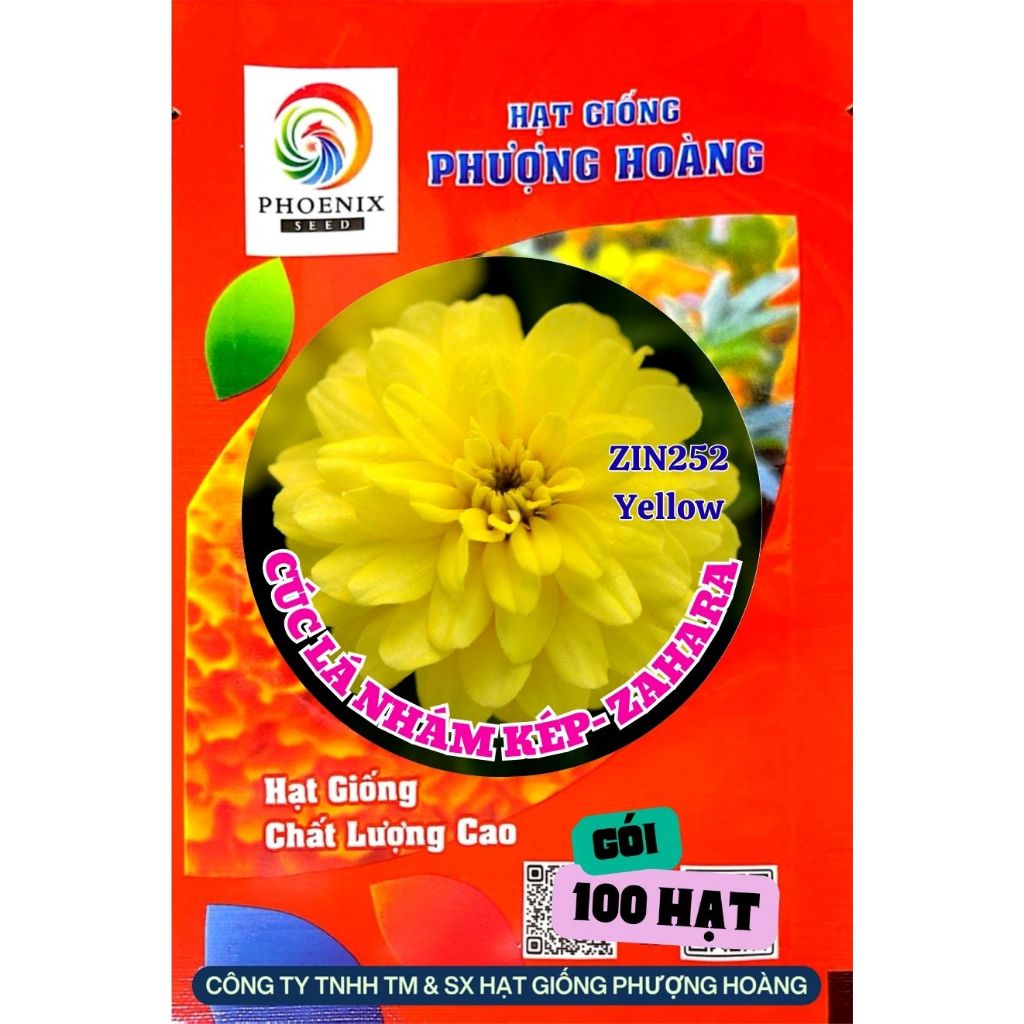 Hạt Giống Cúc Lá Nhám bán Kép ZAHARA ZIN252 Yellow Hạt Giống Phượng Hoàng