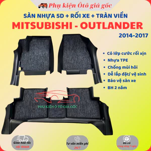 Thảm lót sàn ô tô Mitsubishi Outlander Sport 2014 - 2017, Thảm nhựa TPE đúc 5D tràn viền bậc cửa- Mẫu BẬC DÀI