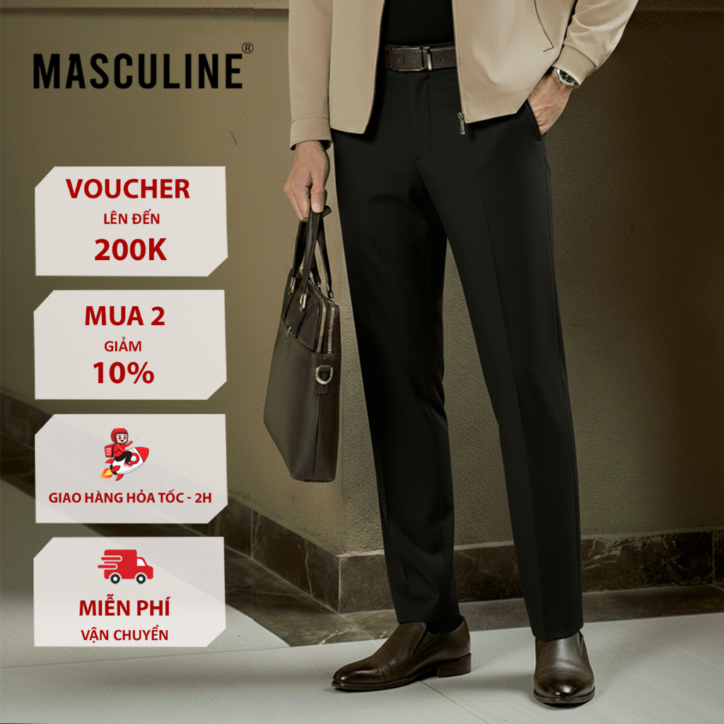 Quần Âu Trung Tuổi Masculine cao cấp dáng regular fit vừa vặn - MFG23.1