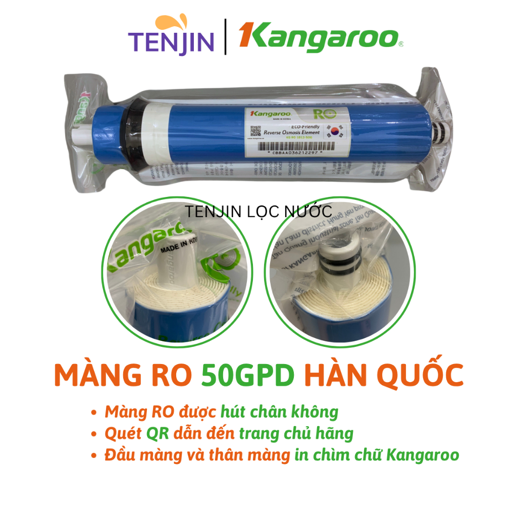 Combo 9 lõi lọc nước Kangaroo bao gồm lõi 123 HK + RO 50GDP + Nano Ceramic Alkalibe Maifan ORP  cho model máy KGRP88