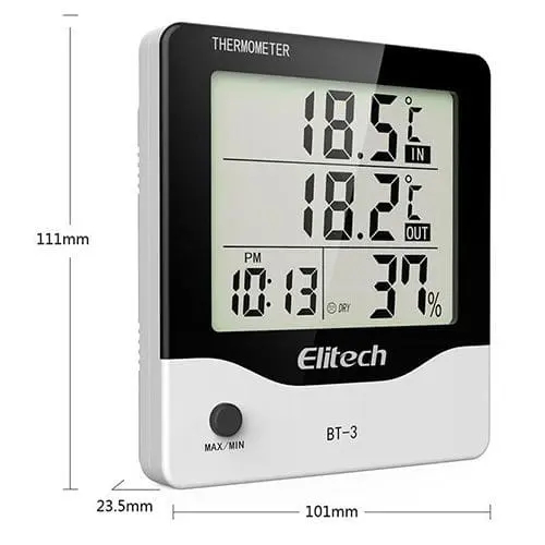 ĐỒNG HỒ ĐO NHIỆT ĐỘ/ĐỘ ẨM ELITECH BT-3, CÓ SENSOR KÉO DÀI