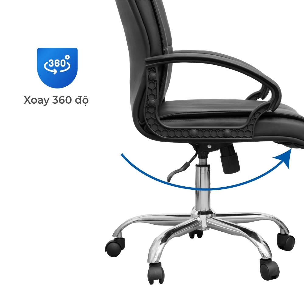 [FREESHIP] Ghế văn phòng cao cấp Felix Qui Phúc, tựa lưng êm ái, chân xoay 360 độ, linh hoạt, chắc chắn, thoải mái
