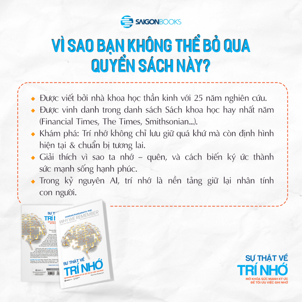 Sách - Why We Remember - Sự Thật Về Trí Nhớ Saigonbooks