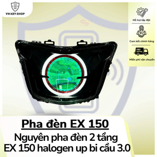 [Ex150 halogen] Pha Đèn 2 Tầng EXCITER 150 Chóa Halogen Kèm Bi 3.0 Đổi Màu Qua App Điện Thoại