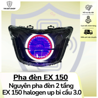 [Ex150 halogen] Pha Đèn 2 Tầng EXCITER 150 Chóa Halogen Kèm Bi 3.0 Đổi Màu Qua App Điện Thoại