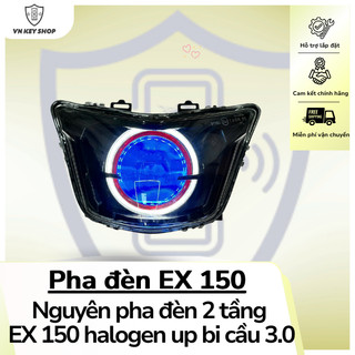 [Ex150 halogen] Pha Đèn 2 Tầng EXCITER 150 Chóa Halogen Kèm Bi 3.0 Đổi Màu Qua App Điện Thoại