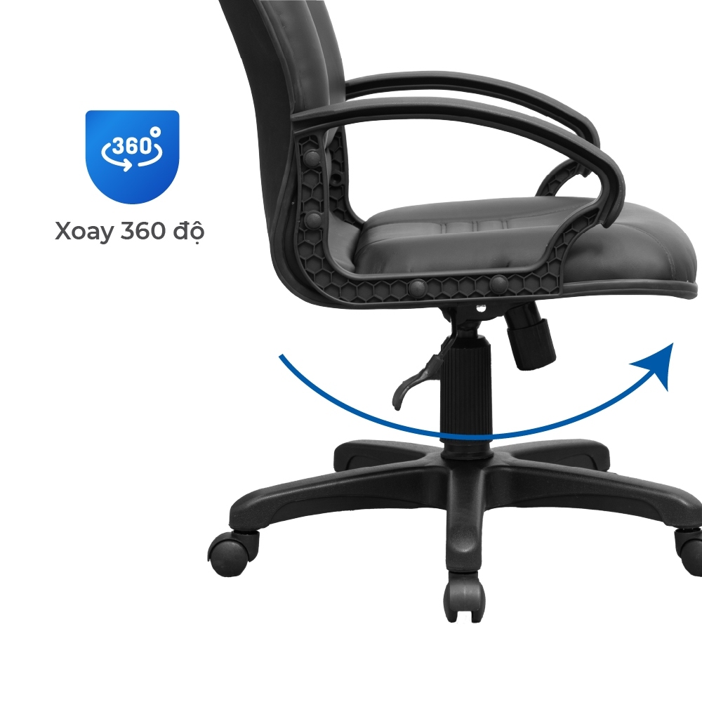 [FREESHIP] Ghế văn phòng cao cấp Dona Qui Phúc, tựa lưng êm ái, thoải mái chân xoay 360 độ, linh hoạt, chắc chắn