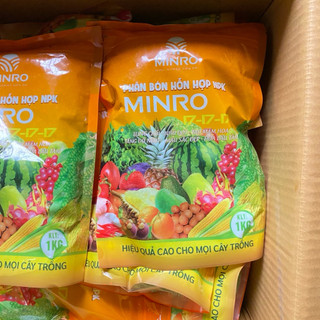[1kg] PHÂN BÓN NPK 17-17-17 Minro tan nhanh, tạo hoa, nuôi trái cây ăn trái, hoa kiểng, mai vàng