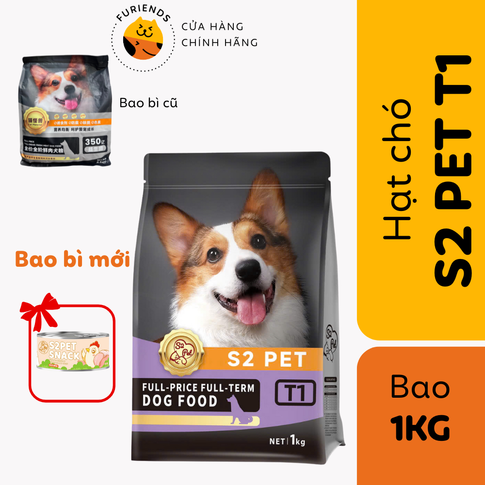 [HOẢ TỐC]Thức ăn hạt S2 PET T1 cho chó mix topping bao 1kg - Furiends ...