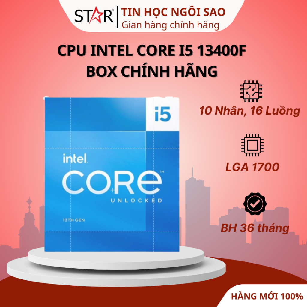 CPU Intel Core I5 13400F / 14400F Box Chính Hãng - Bảo hành 36 tháng ...