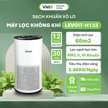 LEVOIT LV-H133-RAM – Máy Lọc Không Khí Công Nghệ Màng Lọc HEPA H13 Cho Không Gian 50m², Siêu Tiết Kiệm Năng Lượng