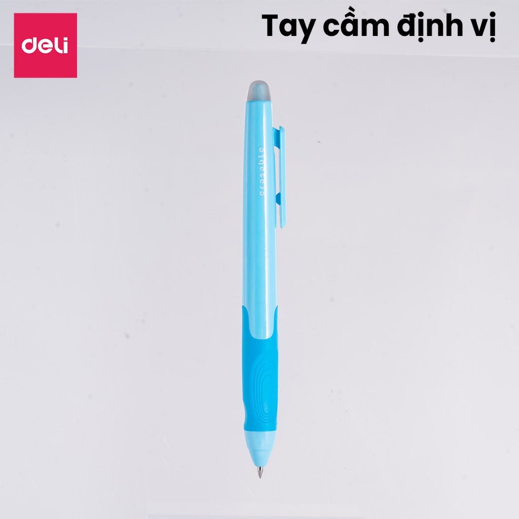 Combo Bút Gel Định Vị Xóa Được Deli Ngòi 0.5mm Mực Đen/Xanh Màu Sắc Đa Dạng Bút Gel Trơn Tru Nhanh Khô Thiết Kế Đầu Bấm