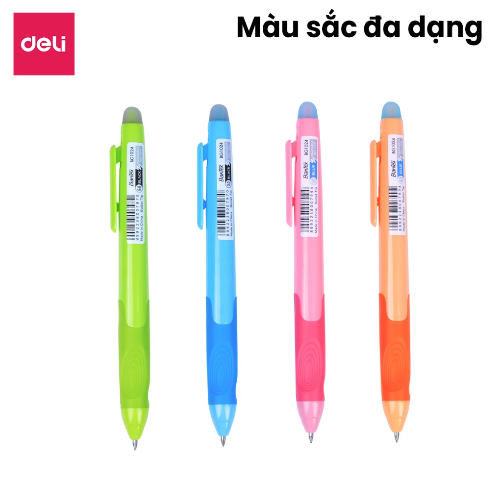 Combo Bút Gel Định Vị Xóa Được Deli Ngòi 0.5mm Mực Đen/Xanh Màu Sắc Đa Dạng Bút Gel Trơn Tru Nhanh Khô Thiết Kế Đầu Bấm