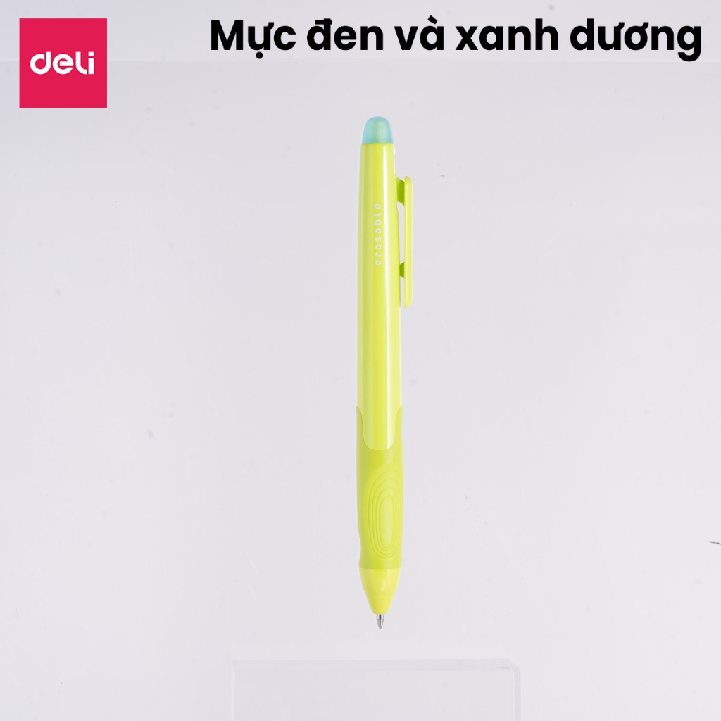 Combo Bút Gel Định Vị Xóa Được Deli Ngòi 0.5mm Mực Đen/Xanh Màu Sắc Đa Dạng Bút Gel Trơn Tru Nhanh Khô Thiết Kế Đầu Bấm
