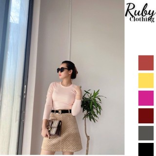Áo thun gân tay dài , áo thun nữ dáng chuẩn tôn dáng RUBY CLOTHING A05