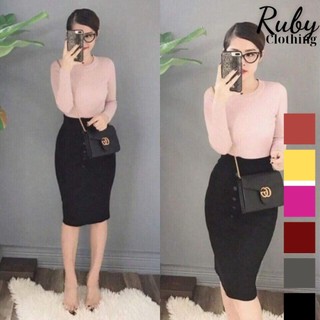 Áo thun gân tay dài giá rẻ, áo thun gân tay dài tôn dáng -RUBY CLOTHING A03