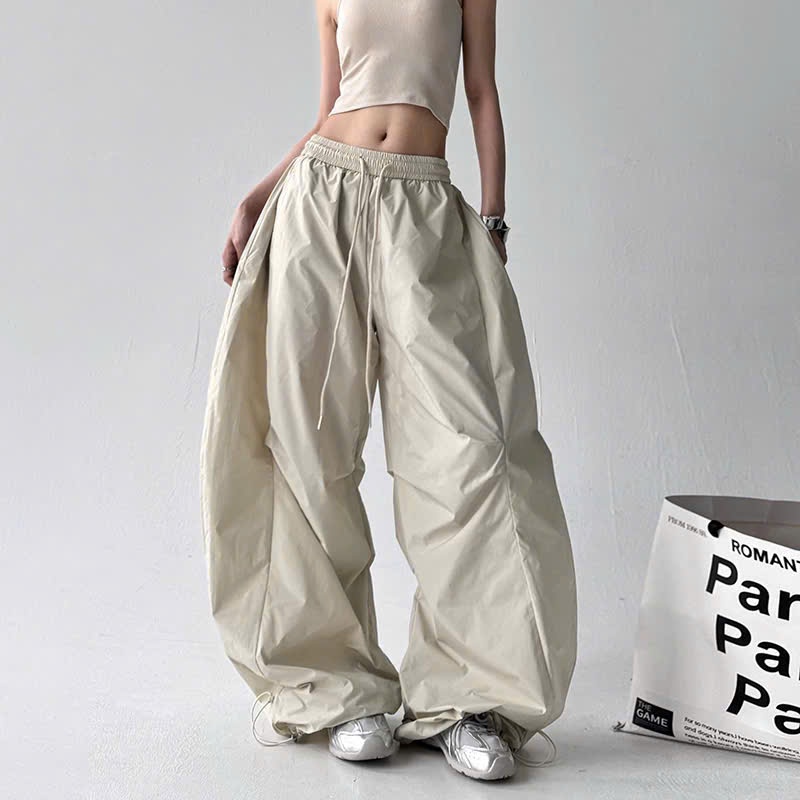 Quần Ống Rộng Vải Dù Đẹp Che Khuyết Điểm Form Dáng Parachute Thời Trang Hot Nhất Hiện Nay