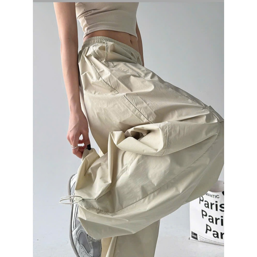 Quần Ống Rộng Vải Dù Đẹp Che Khuyết Điểm Form Dáng Parachute Thời Trang Hot Nhất Hiện Nay
