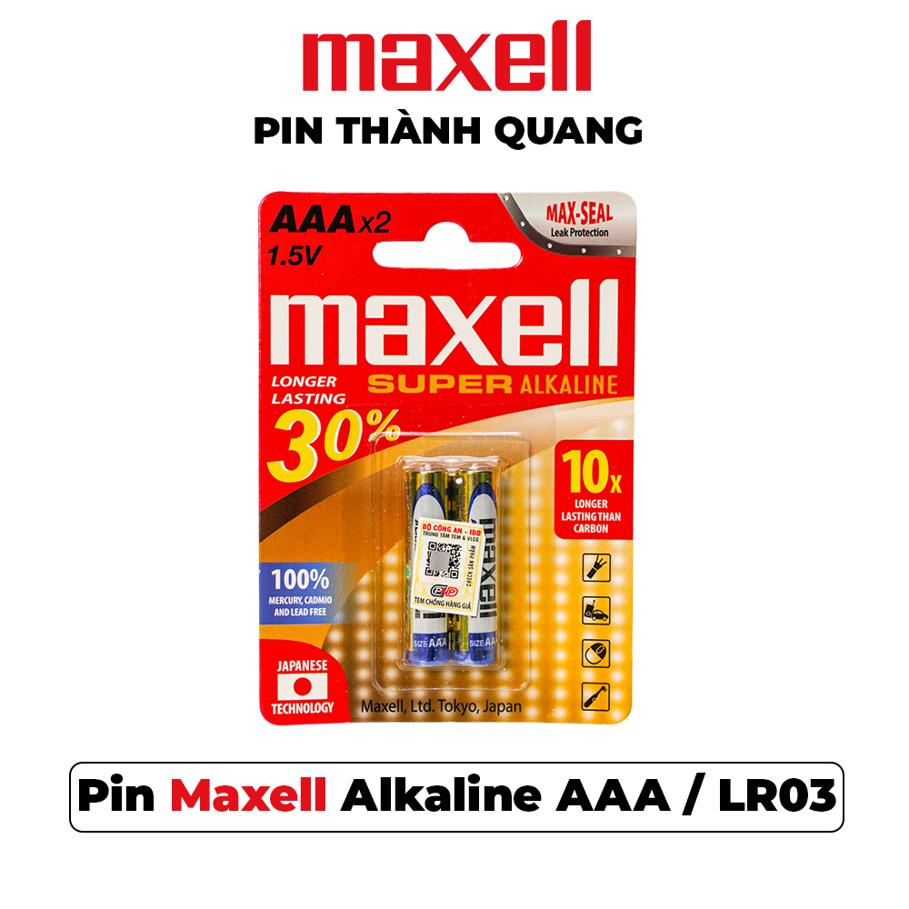 Pin Maxell Super Alkaline AAA / LR03 1.5V ( Vỉ 2 ) - Hàng Chính Hãng ...