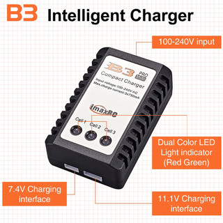 AIMVUKES Bộ sạc Pin Cân Bằng B3 Pro AC dành cho Lipo Lithium 2S-3S 7.4 V 11.1 V LiPo
