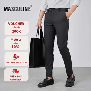 Quần âu nam MASCULINE Carrot Relax MCR25Đ - Quần âu nam trẻ phom beggi chiều cao từ 1m72 trở lại