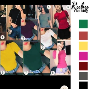 Áo thun gân tay ngắn, áo thun nữ tay ngắn dáng chuẩn đẹp -RUBY CLOTHING A10