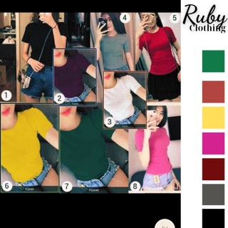 Áo thun gân tay ngắn, áo thun nữ tay ngắn dáng chuẩn đẹp -RUBY CLOTHING A10
