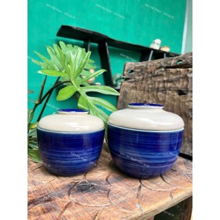 Thố Gốm Tráng Men Xanh Coban Trắng Đặt Riêng Cực Xinh - Gốm Xưa Men Xịn Đẹp - Gốm Xưa Lái Thiêu Cho Người Hoài Niệm