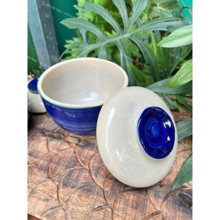 Thố Gốm Tráng Men Xanh Coban Trắng Đặt Riêng Cực Xinh - Gốm Xưa Men Xịn Đẹp - Gốm Xưa Lái Thiêu Cho Người Hoài Niệm