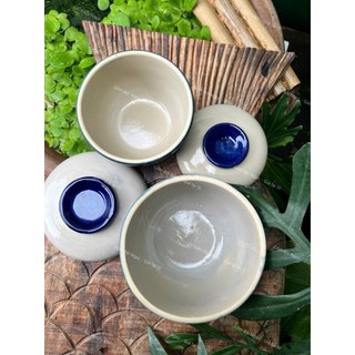 Thố Gốm Tráng Men Xanh Coban Trắng Đặt Riêng Cực Xinh - Gốm Xưa Men Xịn Đẹp - Gốm Xưa Lái Thiêu Cho Người Hoài Niệm