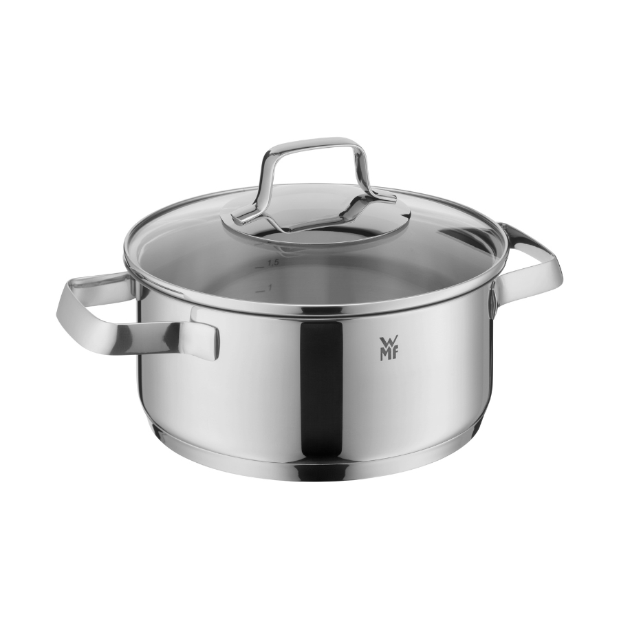 Bộ Nồi 5 món WMF Belmonte, Đáy Từ 3 lớp, Chất Liệu Thép Cromargan Size 24, 20, 20,16,16cm