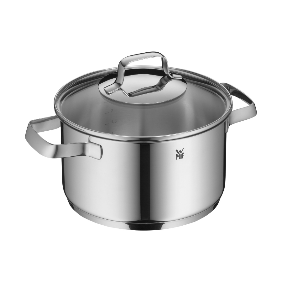 Bộ Nồi 5 món WMF Belmonte, Đáy Từ 3 lớp, Chất Liệu Thép Cromargan Size 24, 20, 20,16,16cm