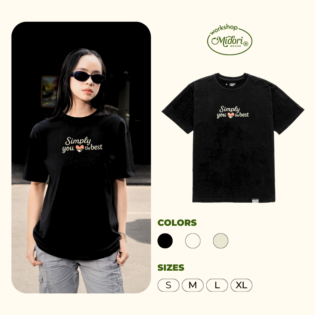 Áo Thun Form Rộng Simply Unisex Nam Nữ Cotton Local Brand | Mi Midori