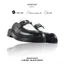 Giày Sục nam LEMANS Mules Loafer - Black White. Da bò Đế khuôn tăng cao 4cm. BH 24 tháng