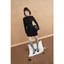 Đầm Cổ Leo Chân Xếp Ly 1F10.2509W. Đầm Mini Dress Ôm Dáng, Đầm Nữ Công Sở Dự Tiệc, Đầm Len Tay Dài Thu Đông JM