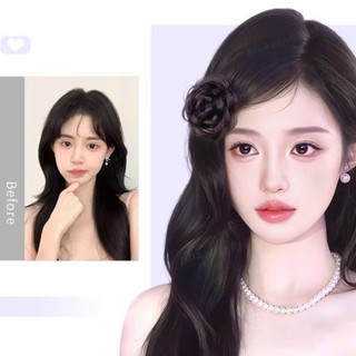 Tóc Giả NỤ HOA, Kẹp Tóc Giả Rose Bud Phong Cách Hàn Quốc HaminStore