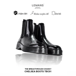 Chelsea Boots Lemans -BST độc quyền đế cao 6cm Full cao su nguyên khối Da bò nguyên tấm BH 24T