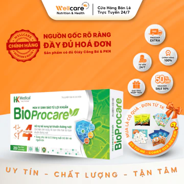 [MEN VI SINH] Bioprocare Men Vi Sinh Dạng Uống Cho Trẻ, Người Lớn, Hỗ Trợ Tiêu Hóa, Tăng Cường Lợi Khuẩn - 20 ống