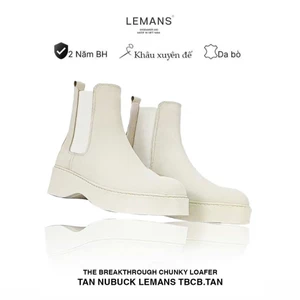 Chelsea Boots Tan da Nubuck Lemans-BST độc quyền đế cao 6cm Full cao su tan nguyên khối BH 24T