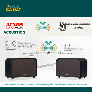 [Tặng dây Optical nối Tivi] ACNOS ACOUSTIC 3 V26 Dàn âm thanh - Loa Karaoke di động Soncamedia
