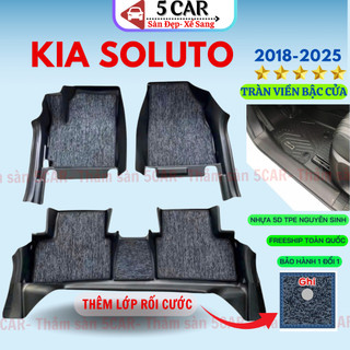 Thảm lót sàn NHỰA đúc TPE 5D xe KIA SOLUTO 2018- 2025, Mẫu Tràn viền bậc cửa - MẪU BẬC DÀI