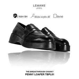 PENNY LOAFER Lemans -BST độc quyền, đế cao 6cm Full cao su Da bò BH 24T