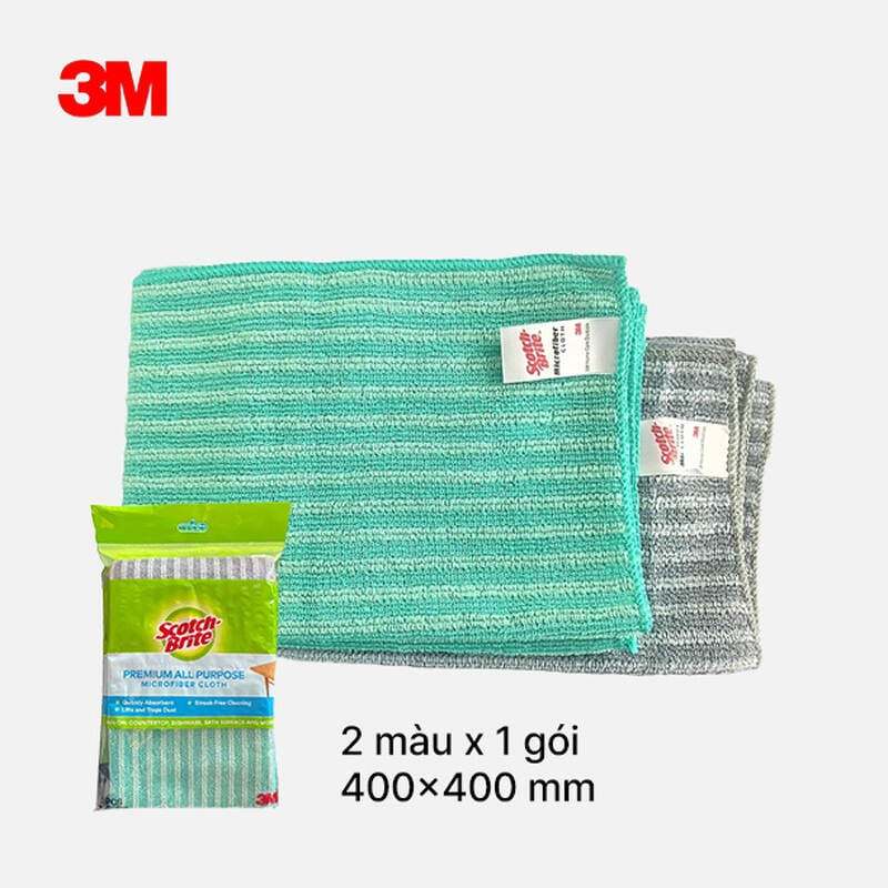 Khăn lau Microfiber đa năng cao cấp, thấm hút mạnh, không để lại vệt, không sơ vải SCOTCH-BRITE™ , 40 CM X 40 CM | BigBuy360 - bigbuy360.vn